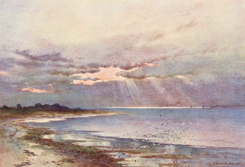 Rivier de Theems: Kijkend naar het zuiden naar de Nore door Ernest William Haslehust