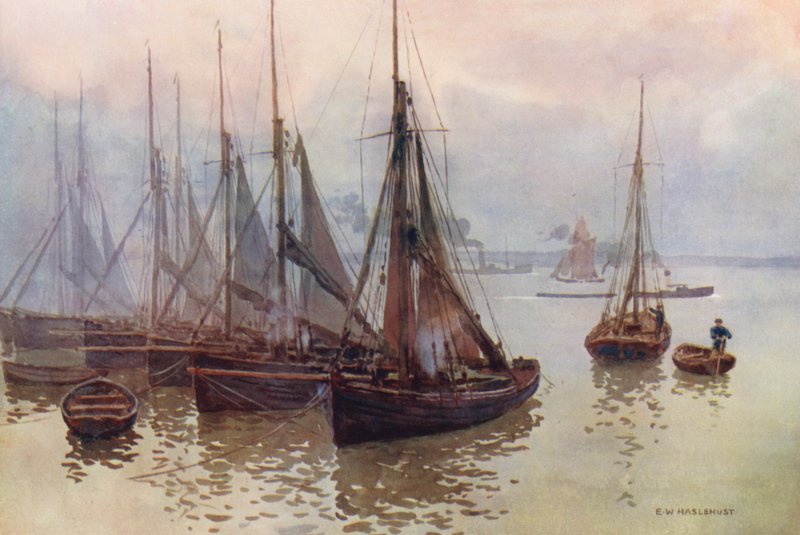 Rivier de Theems: De Garnalenvloot, Gravesend door Ernest William Haslehust