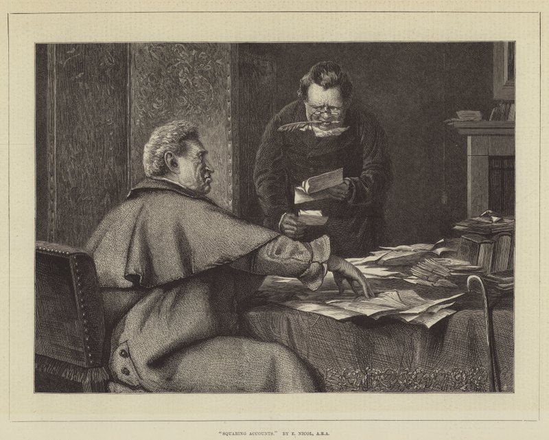 Rekeningen vereffenen door Erskine Nicol