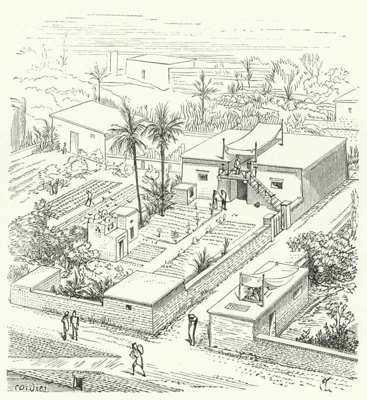 Landelijk huis in het oude Egypte door Eugene Emmanuel after Viollet le Duc