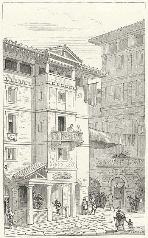 Straat in het oude Rome door Eugene Emmanuel after Viollet le Duc