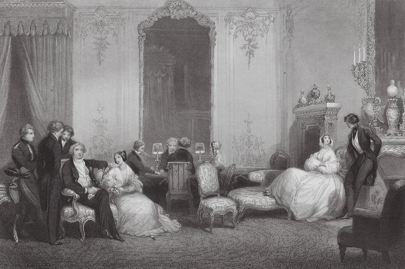 Een Parijse familie door Eugene Louis (after) Lami