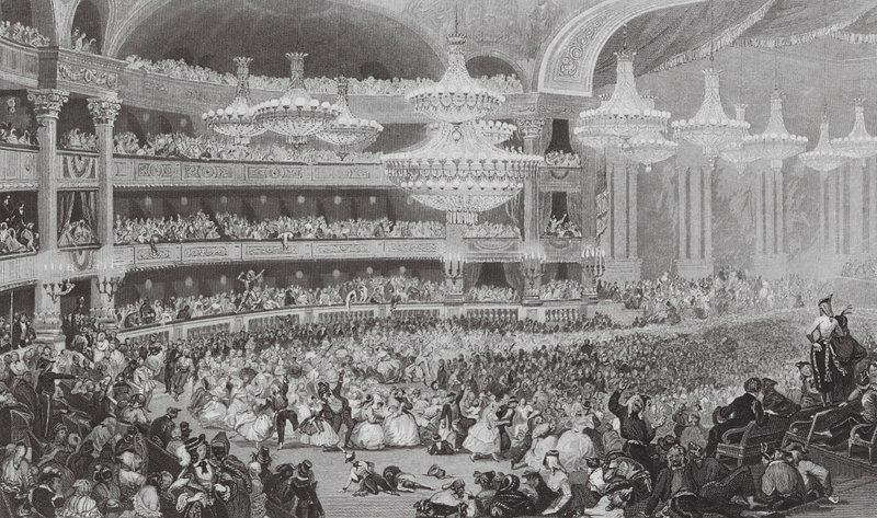 Het grote gemaskerde bal in de Opera door Eugene Louis (after) Lami