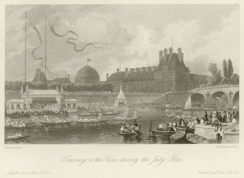 Tournay aan de Seine tijdens de Juli Feesten door Eugene Louis Lami