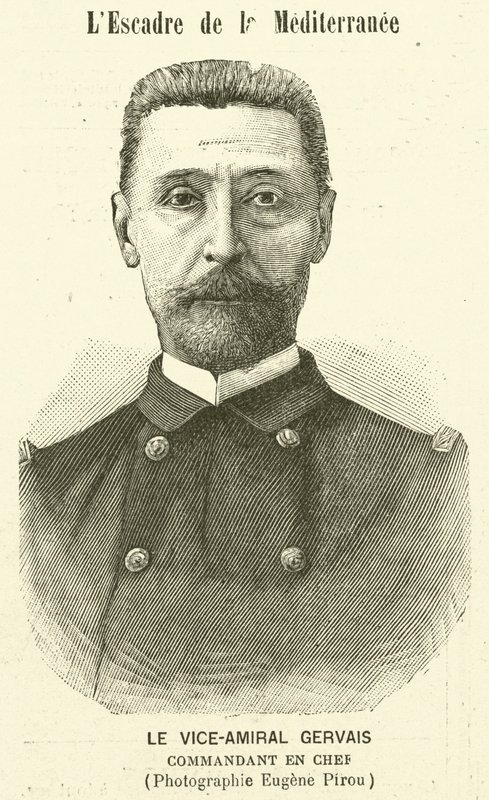 Vice-admiraal Gervais, commandant van de Franse Middellandse Zeevloot door Eugene Pirou