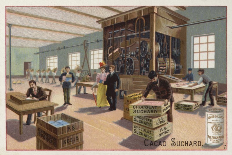 Machine om cacao in chocolade te maken door European School