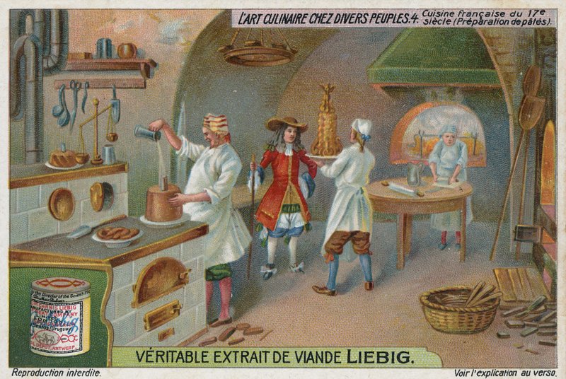 Patés maken in een Franse keuken, 17e eeuw door European School