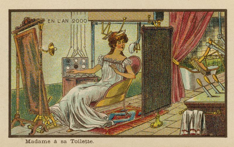 Een dame bij haar toilet in het jaar 2000 door European School
