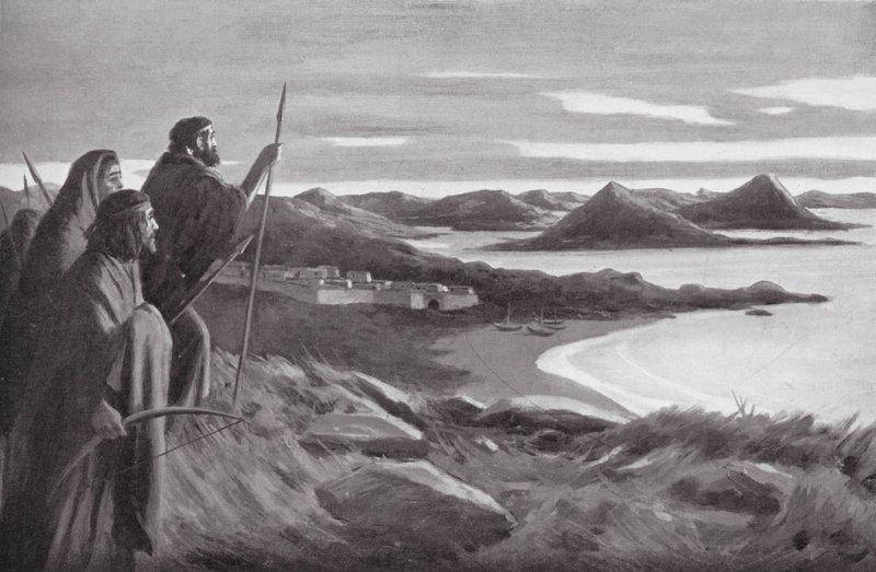 Arische invallers in Griekenland (litho) door European School