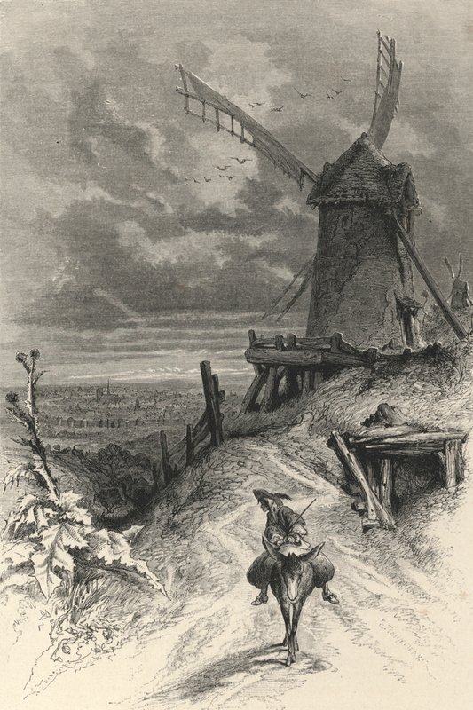 Butte Montmartre in de 17e eeuw (gravure) door European School