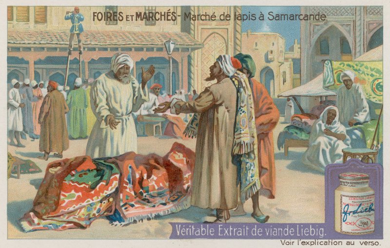 Tapijtenmarkt in Samarkand door European School