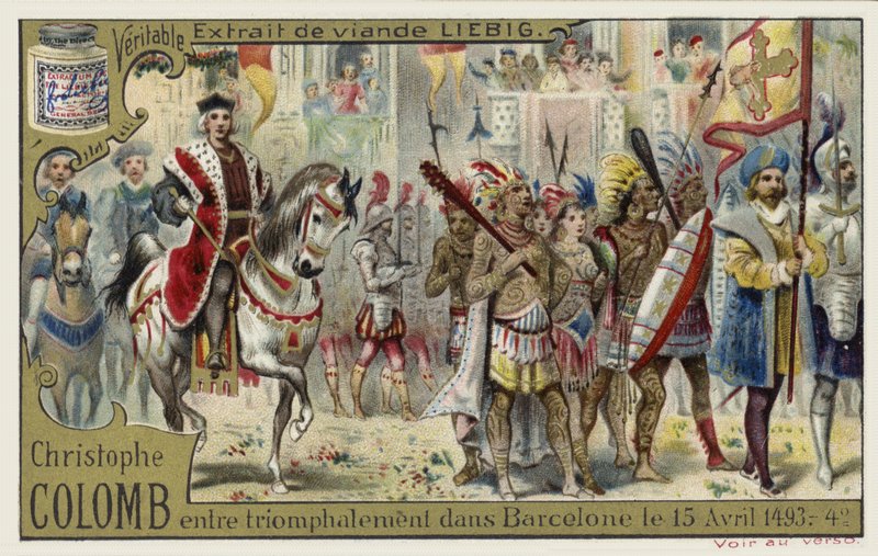 Christoffel Columbus komt triomfantelijk Barcelona binnen, 15 april 1493 door European School