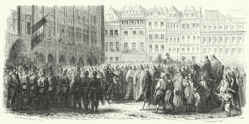Generaal Dumouriez en het Franse leger in Brussel door European School
