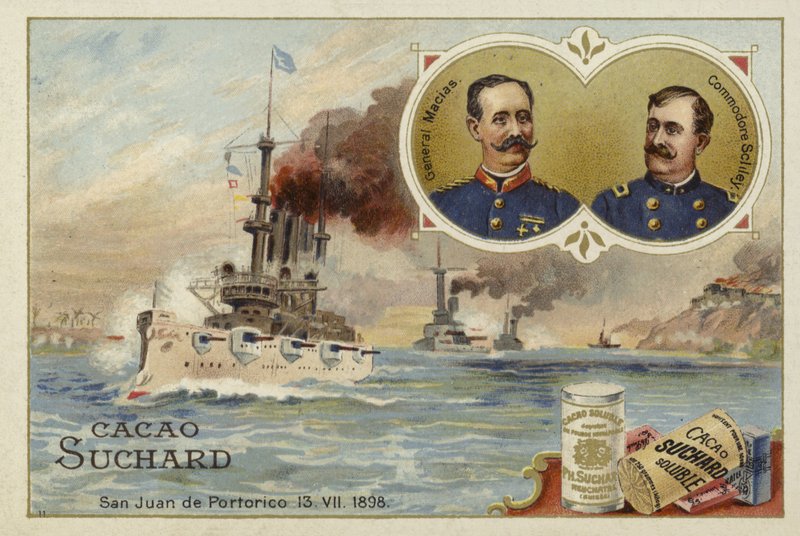 Generaal Manuel Macias en Commodore Winfield Scott Schley, San Juan de Puerto Rico, Spaans-Amerikaanse Oorlog, 13 juli 1898 door European School