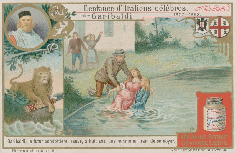Giuseppe Garibaldi redt een verdrinkende vrouw door European School