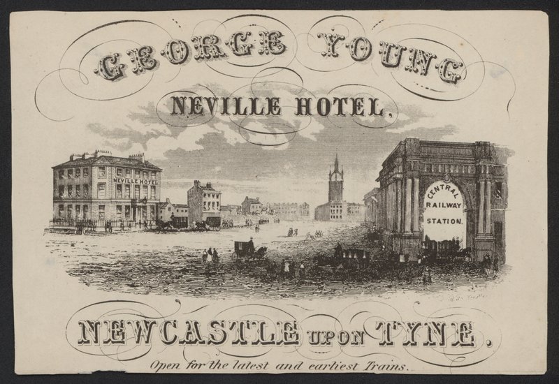 Hotelhandelskaart (gravure) door European School