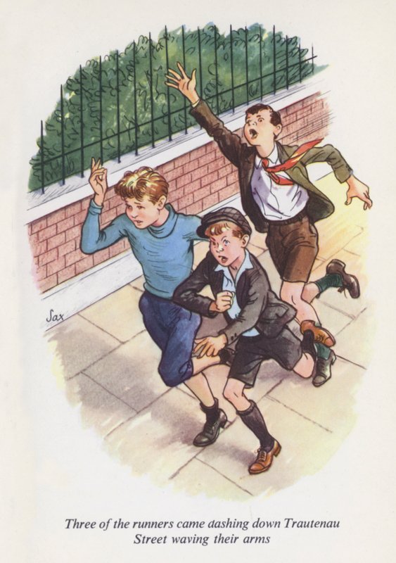 Illustratie voor Emil en de detectives (kleurenlitho) door European School