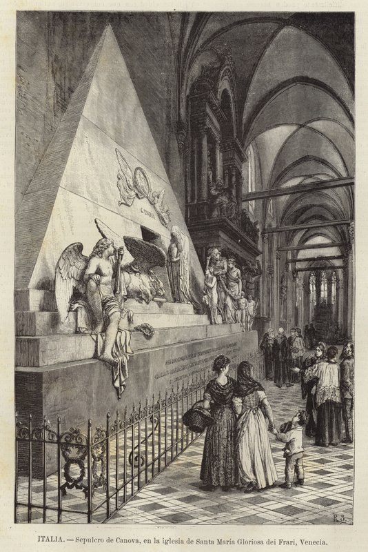 Italië - Graf van Canova, in de kerk van Santa Maria Gloriosa dei Frari, Venetië door European School