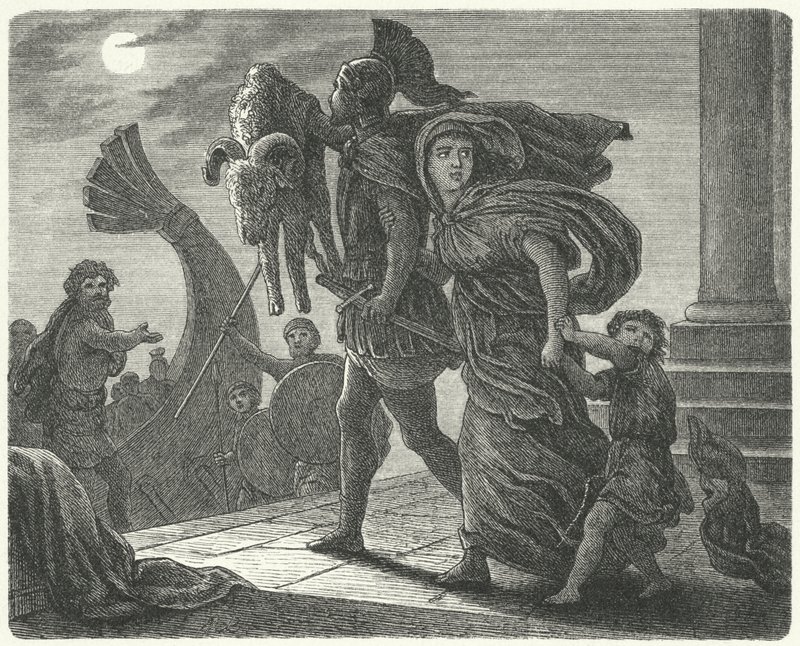 Jason ontsnapt uit Colchis met Medea en het Gulden Vlies op de Argo door European School