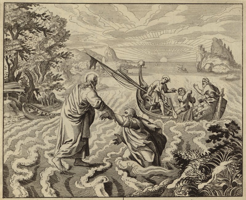 Jezus Christus loopt op de Zee van Galilea door European School