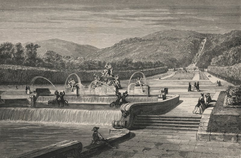 De waterpartij en de waterval, in Caserta door European School