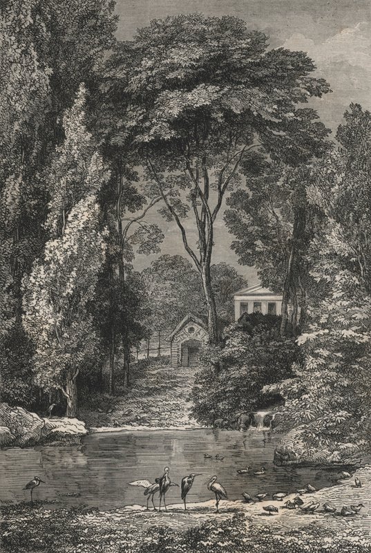 La Vallee Suisse in de Jardin Des Plantes van Parijs (gravure) door European School