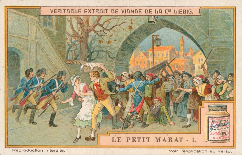 Le Petit Marat, Liebig-kaart, begin 20e eeuw (chromo) door European School