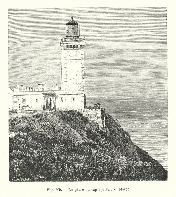 De vuurtoren van Kaap Spartel, Marokko door European School