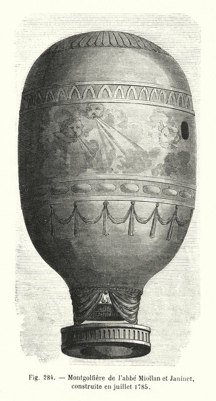 Montgolfière van abt Miollan en Janinet, gebouwd in juli 1785 door European School