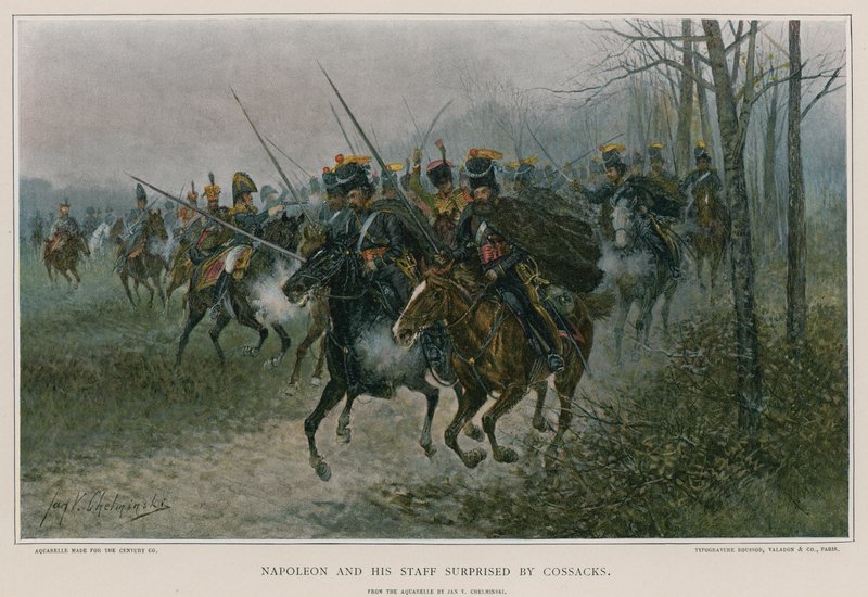 Napoleon en zijn staf verrast door Kozakken door European School