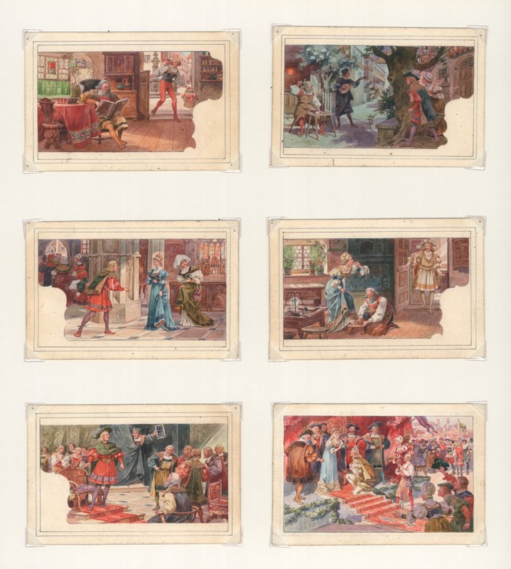 Origineel kunstwerk voor een set Liebig-kaarten: Wagner, Die Meistersinger door European School