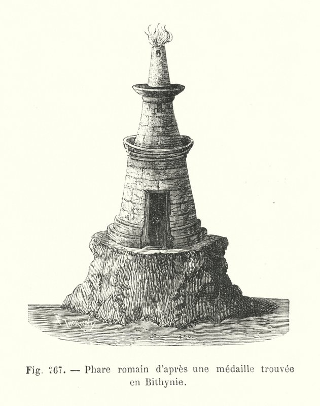 Romeinse vuurtoren volgens een medaille gevonden in Bithynië door European School