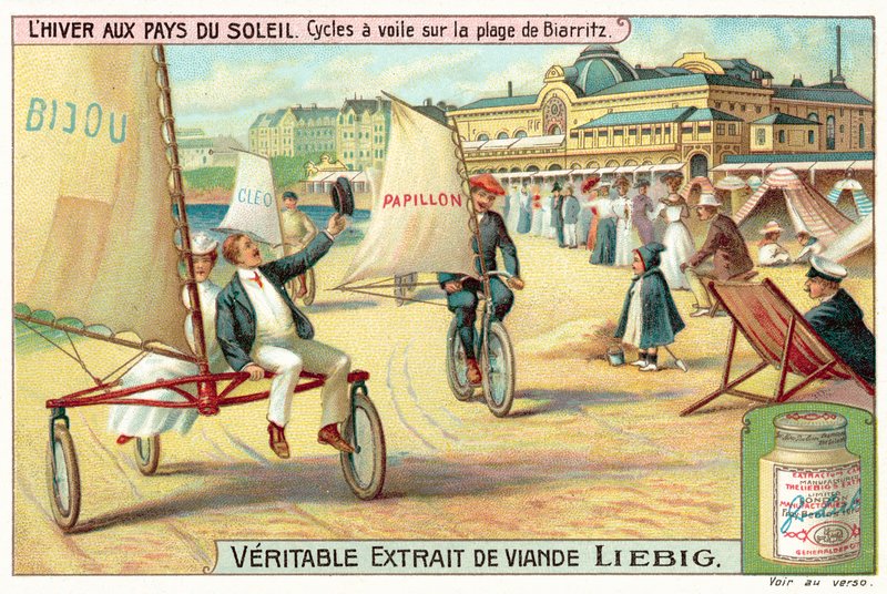 Strandzeilen op het strand van Biarritz door European School
