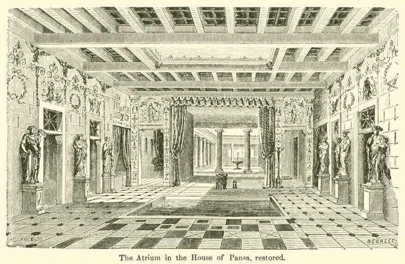 Het Atrium in het Huis van Pansa, gerestaureerd door European School