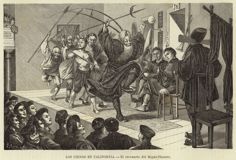 De Chinezen in Californië - Het podium van het Theatre Royal door European School
