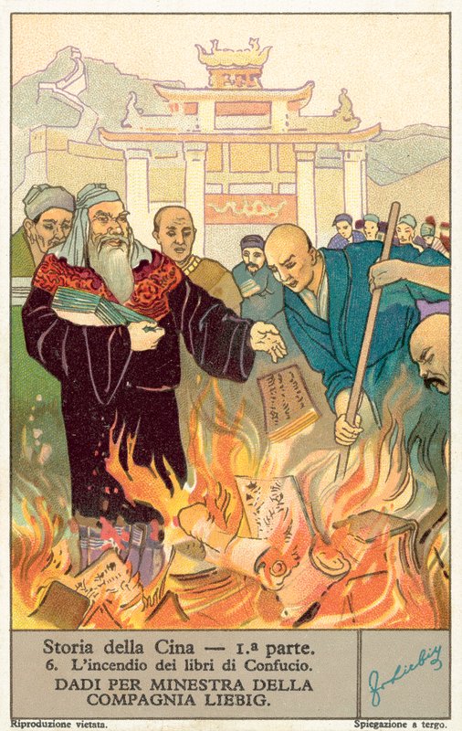 Het verbranden van de boeken van Confucius door European School