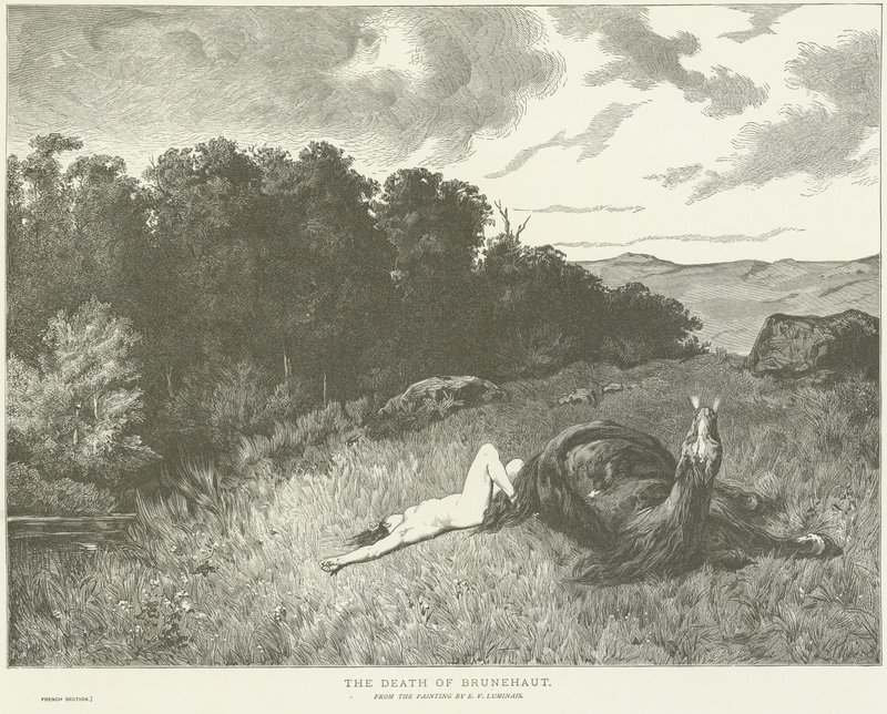 De dood van Brunehaut door Evariste Vital Luminais