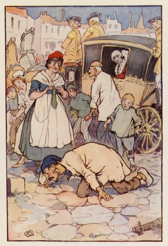 Illustratie voor A Tale of Two Cities door Charles Dickens door F. M. B. Blaikie