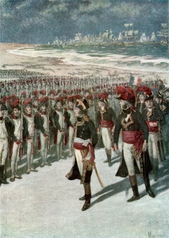 Napoleon inspecteert de troepen in Boulogne door Felicien baron de Myrbach Rheinfeld