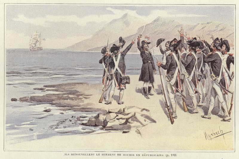 Soldaten vernieuwen hun eed om Republikeinen te sterven door Felicien baron de Myrbach Rheinfeld