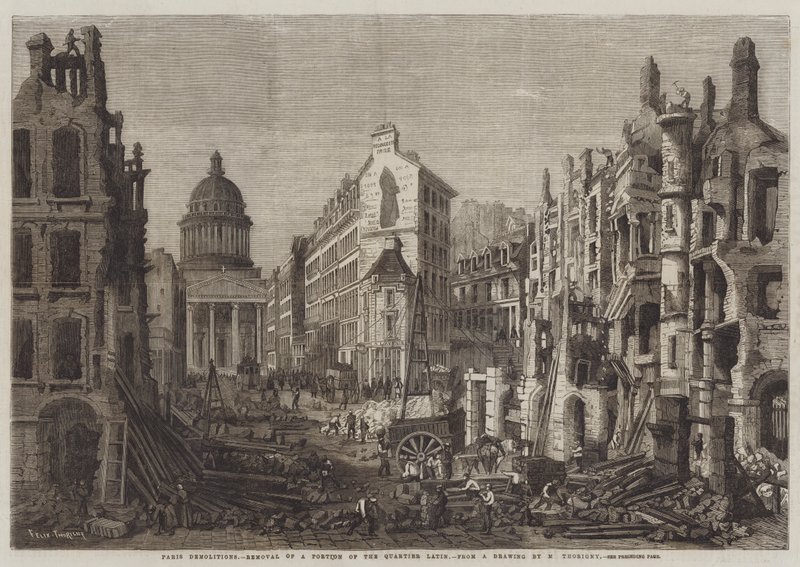 Sloopwerken in Parijs, Verwijdering van een Deel van het Quartier Latin door Felix Thorigny