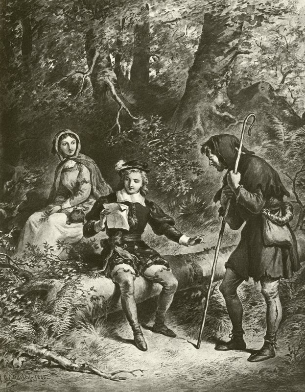 Zoals je het leuk vindt. Act IV-Scene III door Felix Octavius Carr Darley