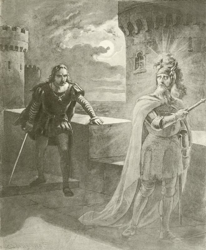 Hamlet. Acte I, Scène V door Felix Octavius Carr Darley