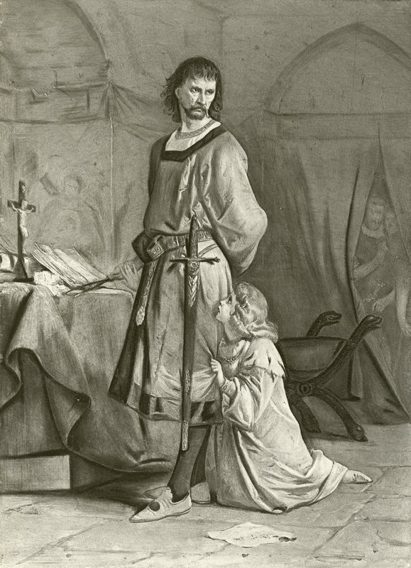 Koning Jan. Act IV, Scene I (gravure) door Felix Octavius Carr Darley