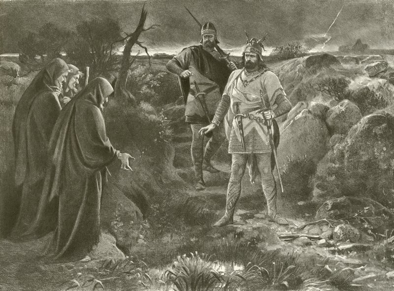 Macbeth. Act I, Scene III (gravure) door Felix Octavius Carr Darley