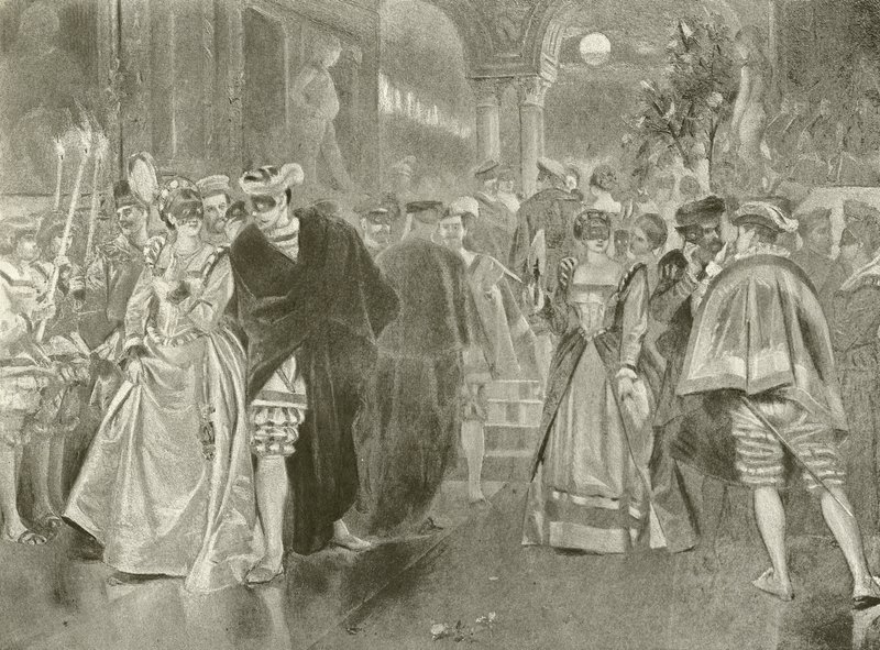Veel drukte om niets. Act II, Scene I door Felix Octavius Carr Darley