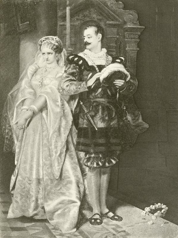 Veel drukte om niets. Act IV-Scene I door Felix Octavius Carr Darley
