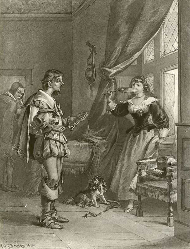 De Vrolijke Vrouwtjes van Windsor. Act III, Scene IV (gravure) door Felix Octavius Carr Darley