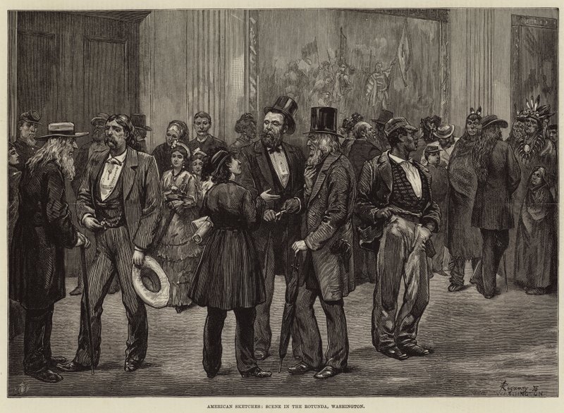 Amerikaanse schetsen, scène in de Rotunda, Washington door Felix Regamey