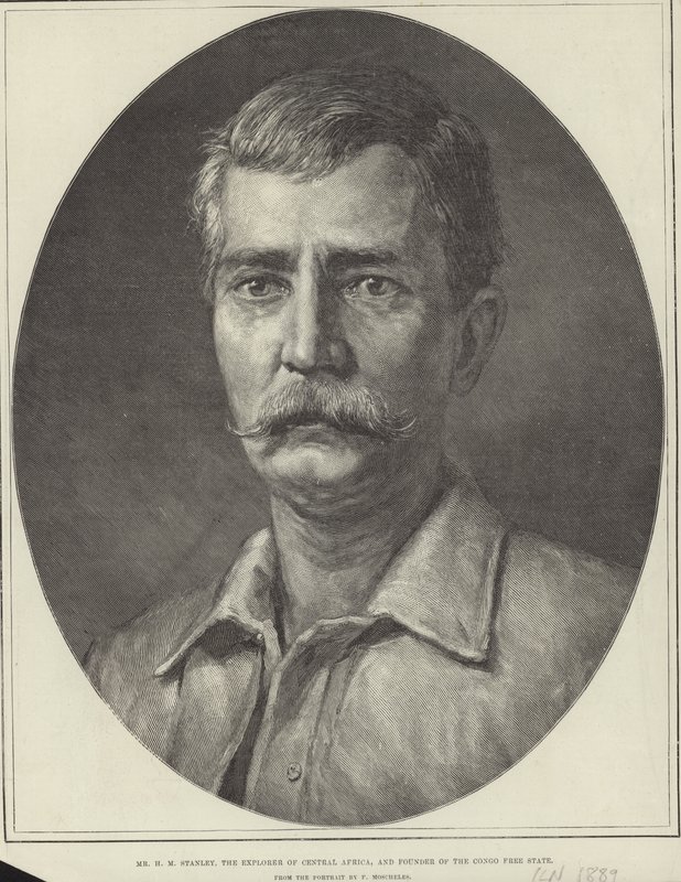 Henry Morton Stanley (gravure) door Felix Stone (after) Moscheles